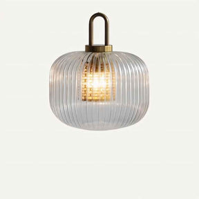 Luminaire Suspendu en Verre Rayé - Éclairage Élégant et Ambiance Chaleureuse