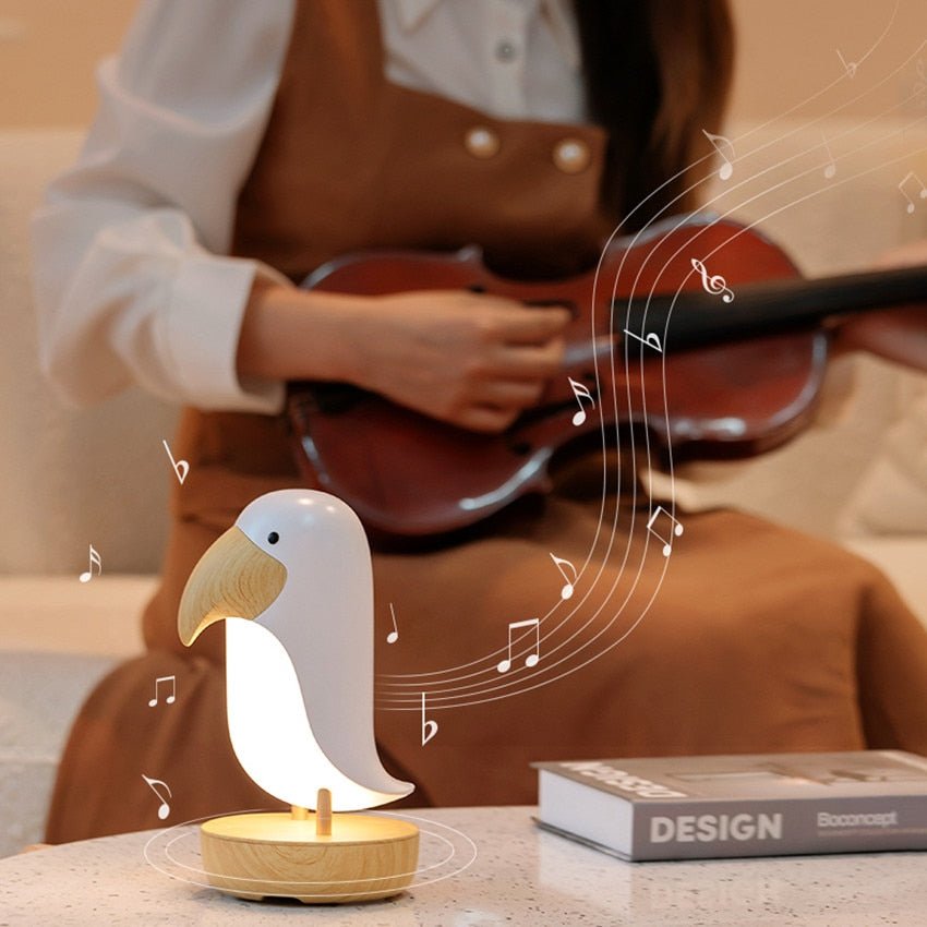 Lampe de Nuit LED avec Haut-Parleur - Veilleuse Dimmable et Musique Bluetooth