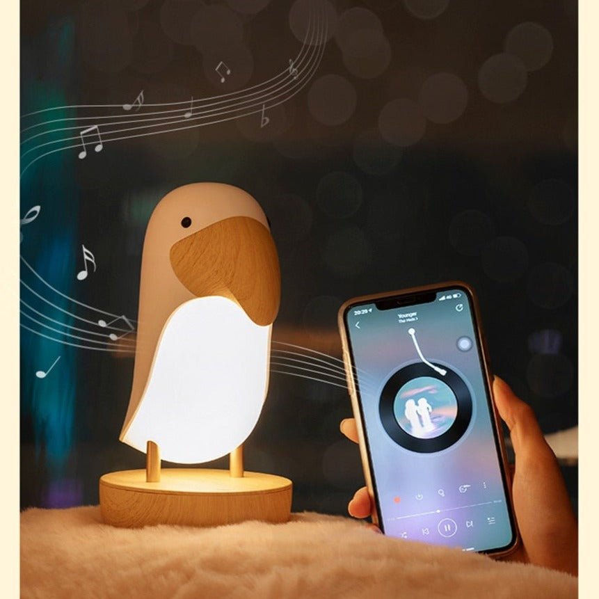 Lampe de Nuit LED avec Haut-Parleur - Veilleuse Dimmable et Musique Bluetooth