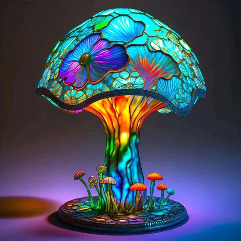 Lampe en Vitrail Colorée - Ambiance Apaisante et Magique