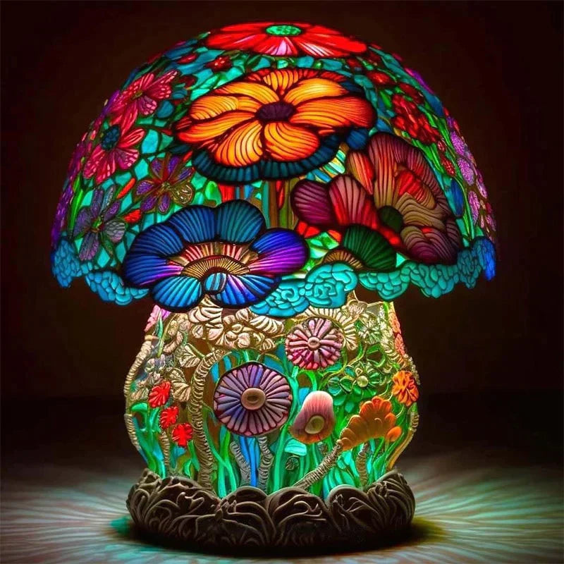 Lampe en Vitrail Colorée - Ambiance Apaisante et Magique