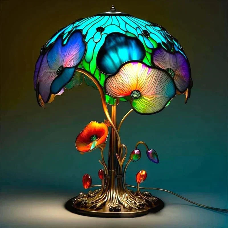 Lampe en Vitrail Colorée - Ambiance Apaisante et Magique