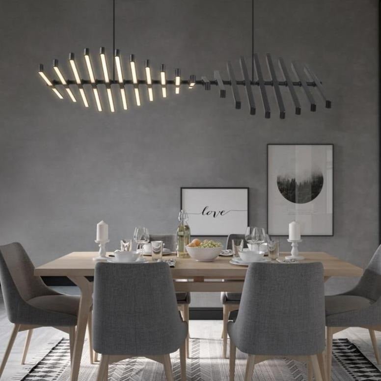 Lustre LED Moderne et Élégant - Ambiance Éblouissante avec Télécommande