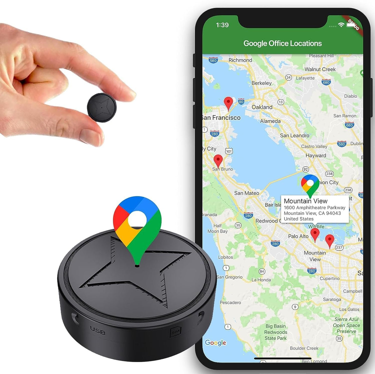 Traceur GPS Magnétique Ultracompact - Localisation Précise en Temps Réel