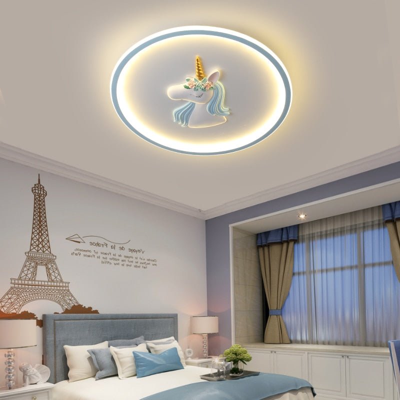 Lampe de Plafond Licorne Magique - Éclairage Doux pour Chambre d'Enfant