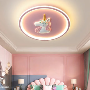 Lampe de Plafond Licorne Magique - Éclairage Doux pour Chambre d'Enfant