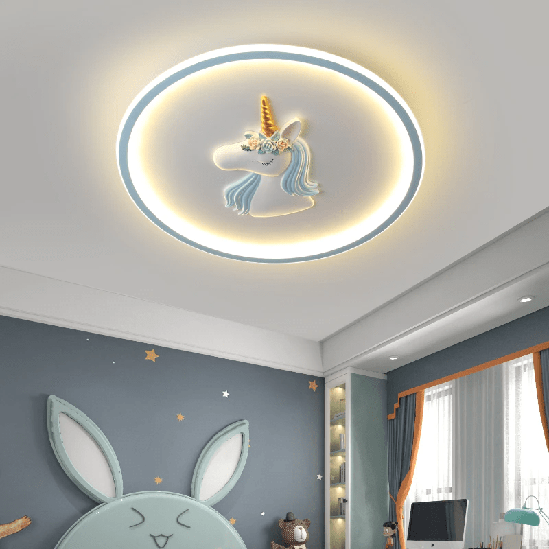 Lampe de Plafond Licorne Magique - Éclairage Doux pour Chambre d'Enfant