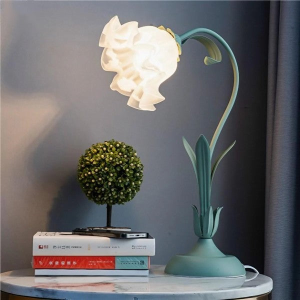 Lampe de Table Vintage Ajustable - Design Floral et Bras Flexible