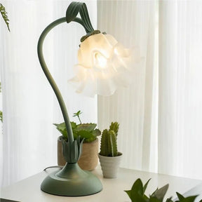 Lampe de Table Vintage Ajustable - Design Floral et Bras Flexible