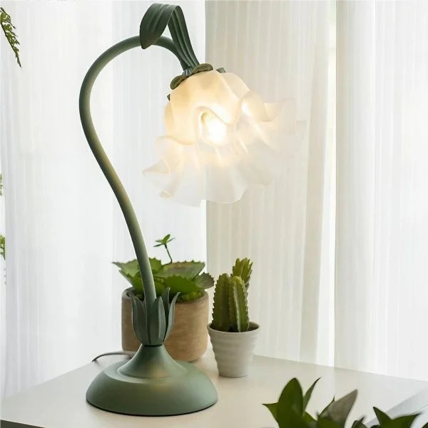 Lampe de Table Vintage Ajustable - Design Floral et Bras Flexible