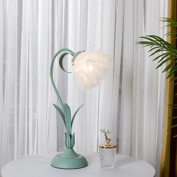 Lampe de Table Vintage Ajustable - Design Floral et Bras Flexible