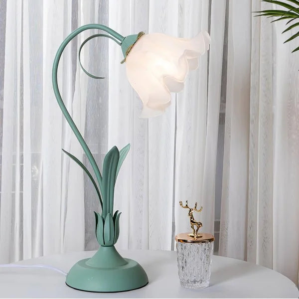 Lampe de Table Vintage Ajustable - Design Floral et Bras Flexible