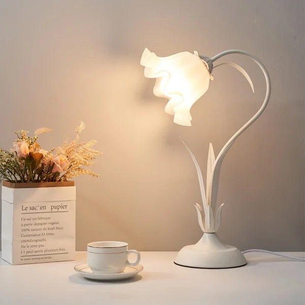 Lampe de Table Vintage Ajustable - Design Floral et Bras Flexible
