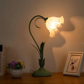 Lampe de Table Vintage Ajustable - Design Floral et Bras Flexible