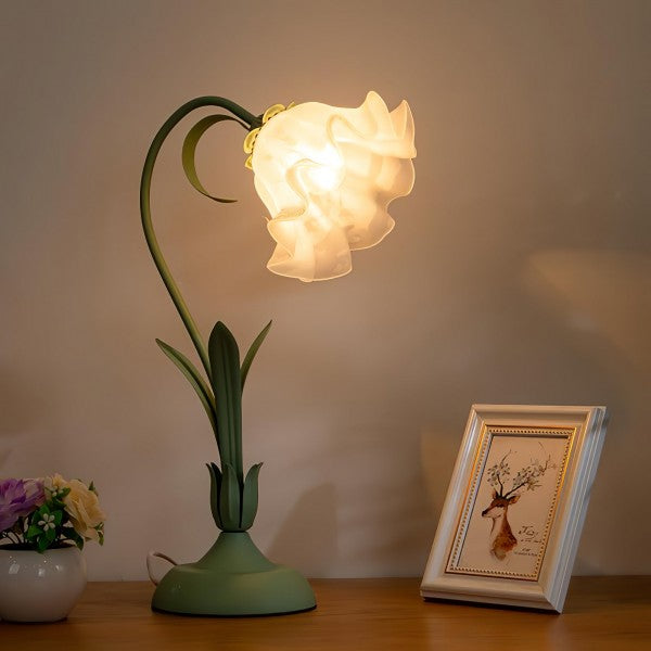 Lampe de Table Vintage Ajustable - Design Floral et Bras Flexible
