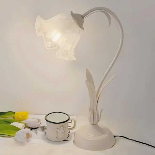 Lampe de Table Vintage Ajustable - Design Floral et Bras Flexible