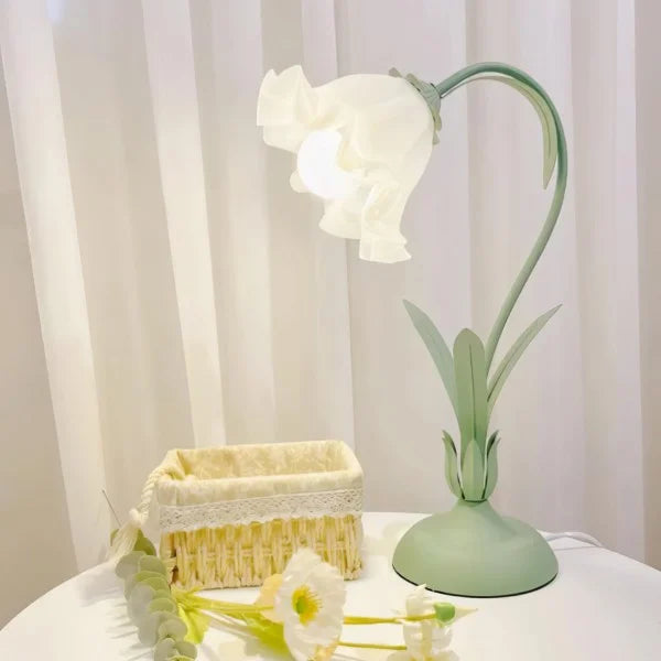 Lampe de Table Vintage Ajustable - Design Floral et Bras Flexible