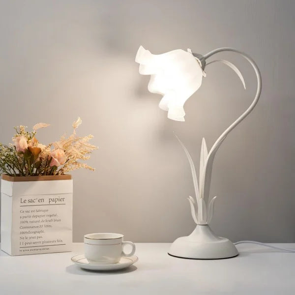 Lampe de Table Vintage Ajustable - Design Floral et Bras Flexible