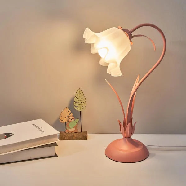 Lampe de Table Vintage Ajustable - Design Floral et Bras Flexible