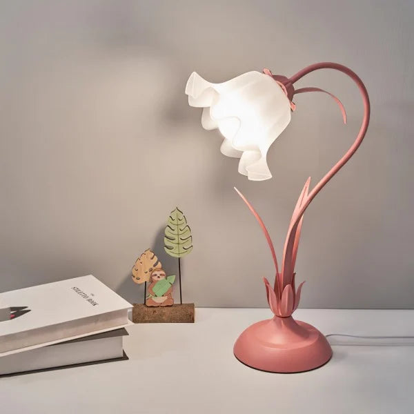 Lampe de Table Vintage Ajustable - Design Floral et Bras Flexible
