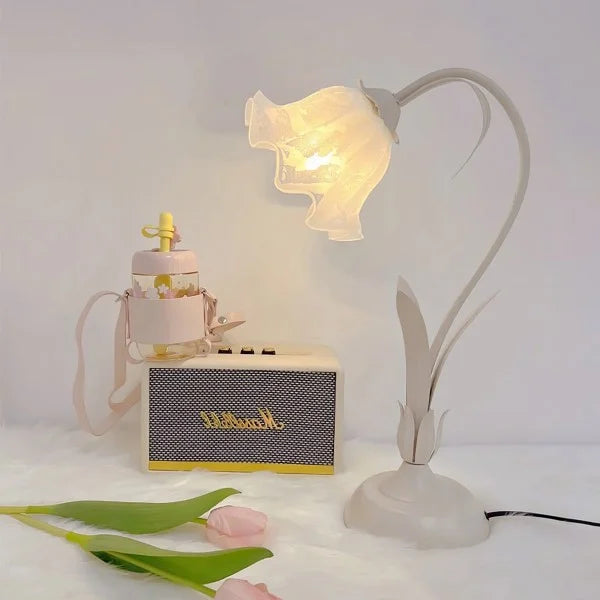 Lampe de Table Vintage Ajustable - Design Floral et Bras Flexible