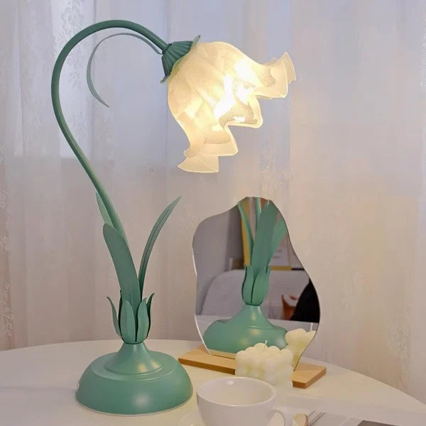 Lampe de Table Vintage Ajustable - Design Floral et Bras Flexible