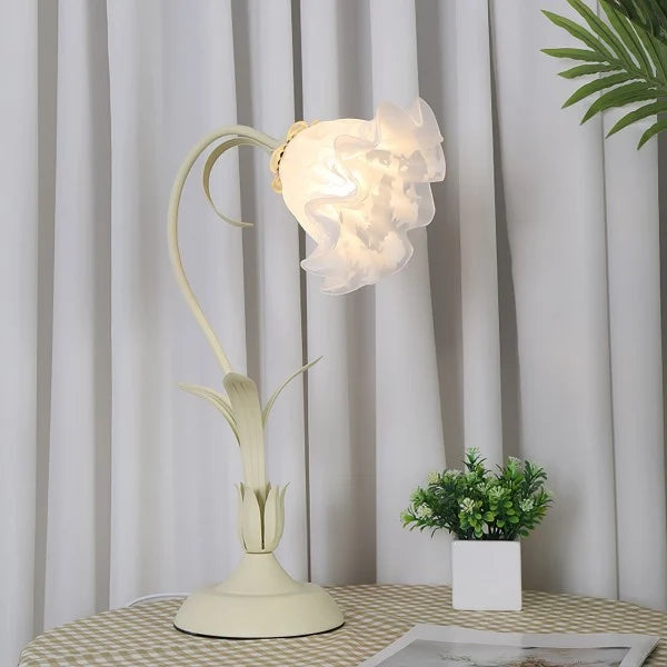 Lampe de Table Vintage Ajustable - Design Floral et Bras Flexible