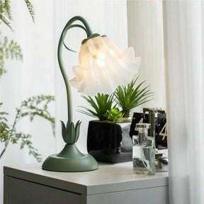 Lampe de Table Vintage Ajustable - Design Floral et Bras Flexible
