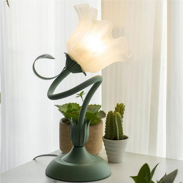 Lampe de Table Vintage Ajustable - Design Floral et Bras Flexible