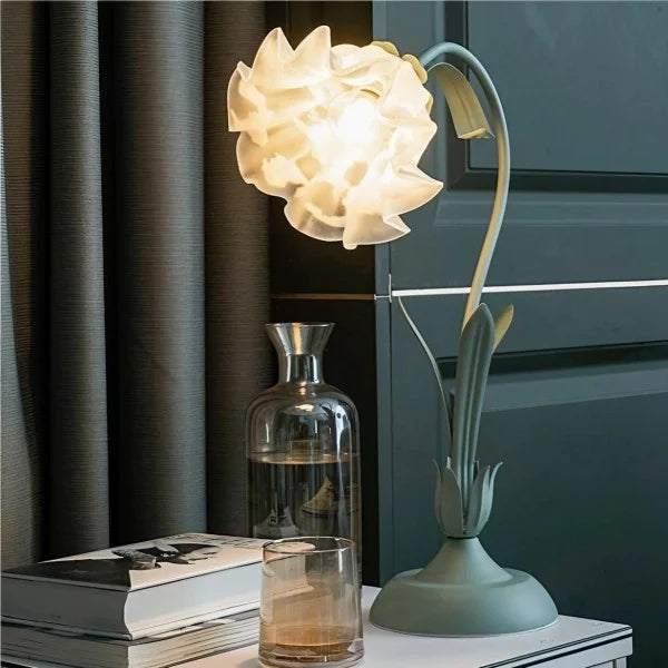 Lampe de Table Vintage Ajustable - Design Floral et Bras Flexible
