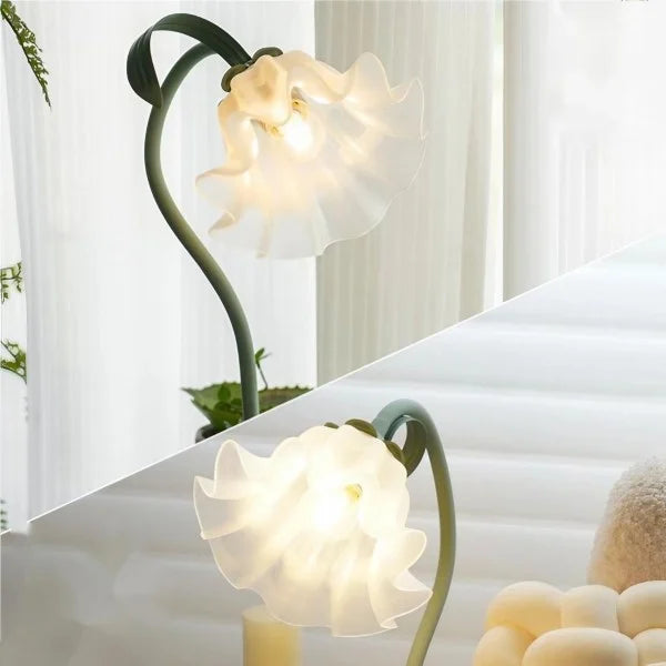 Lampe de Table Vintage Ajustable - Design Floral et Bras Flexible