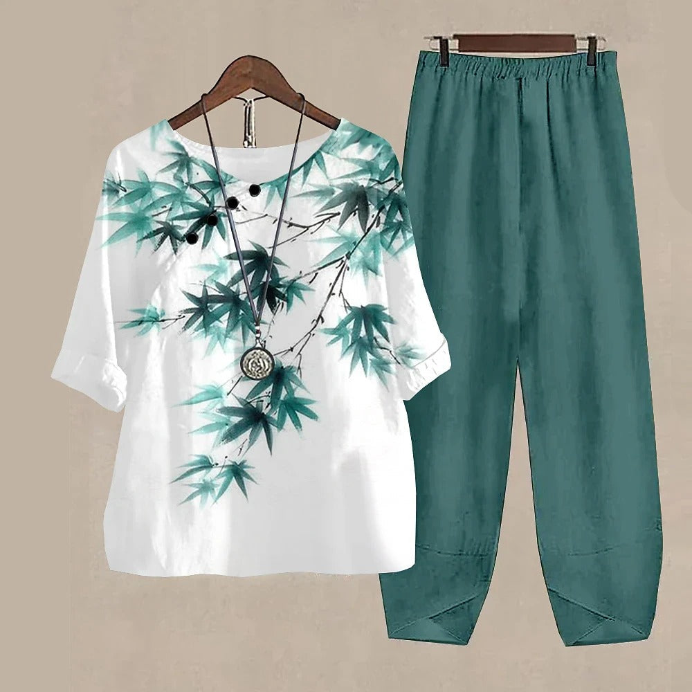 Ensemble d'été élégant en deux pièces - Style et confort pour journées ensoleillées