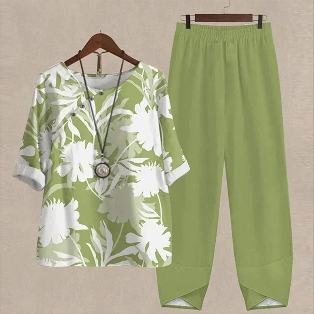 Ensemble d'été élégant en deux pièces - Style et confort pour journées ensoleillées
