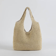Sac de Plage en Paille Bohème - Rangement Spacieux et Élégant