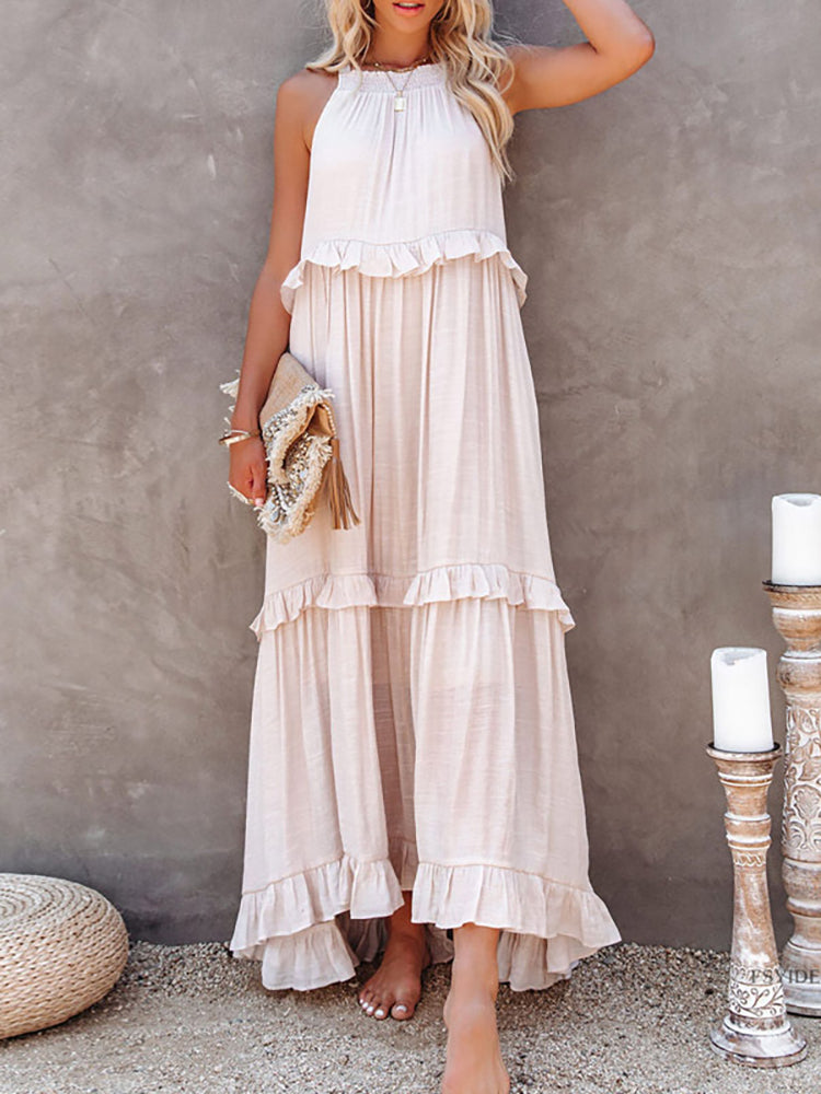 Robe de Soirée Élégante Sans Manches - Tissu Léger et Confortable pour Toutes les Occasions