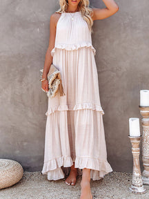 Robe de Soirée Élégante Sans Manches - Tissu Léger et Confortable pour Toutes les Occasions