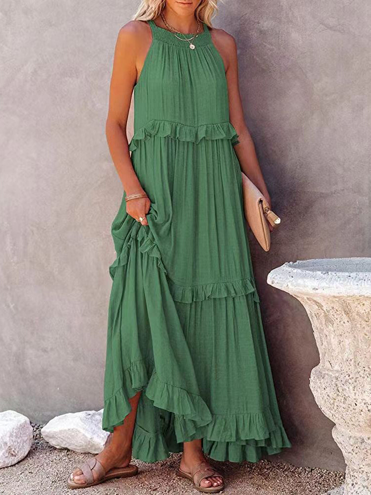 Robe de Soirée Élégante Sans Manches - Tissu Léger et Confortable pour Toutes les Occasions