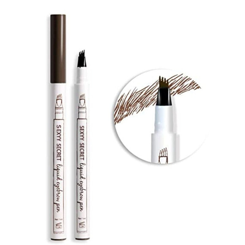 Crayon à Sourcils Étanche - Applicateur à 4 Pointes pour Finition Naturelle