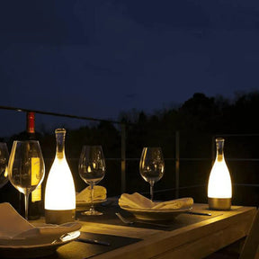 Lampe de Table en Bouteille de Vin - Éclairage Dimmable et Ambiance Chaleureuse