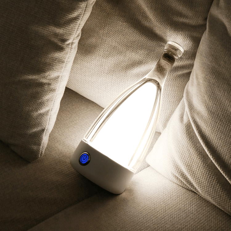 Lampe de Table en Bouteille de Vin - Éclairage Dimmable et Ambiance Chaleureuse