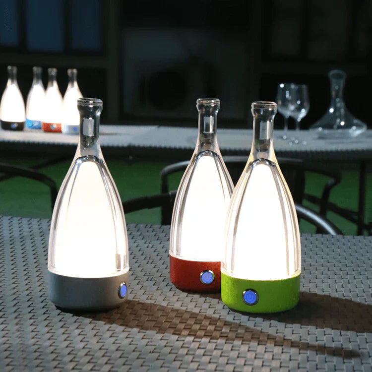 Lampe de Table en Bouteille de Vin - Éclairage Dimmable et Ambiance Chaleureuse