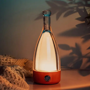 Lampe de Table en Bouteille de Vin - Éclairage Dimmable et Ambiance Chaleureuse