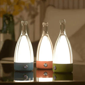 Lampe de Table en Bouteille de Vin - Éclairage Dimmable et Ambiance Chaleureuse