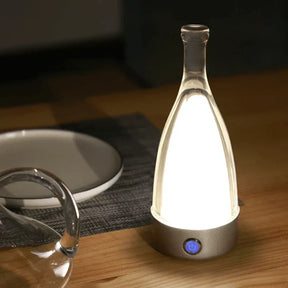 Lampe de Table en Bouteille de Vin - Éclairage Dimmable et Ambiance Chaleureuse