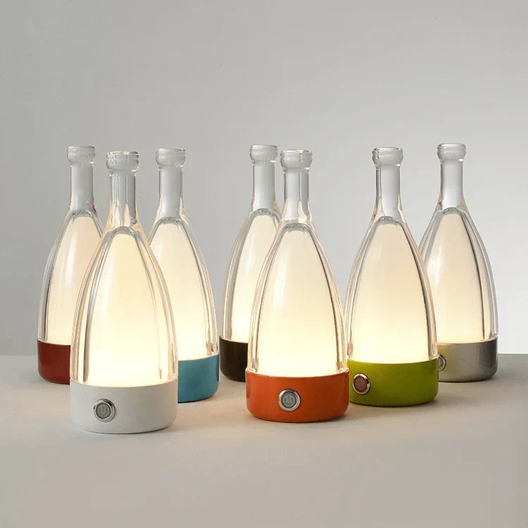 Lampe de Table en Bouteille de Vin - Éclairage Dimmable et Ambiance Chaleureuse
