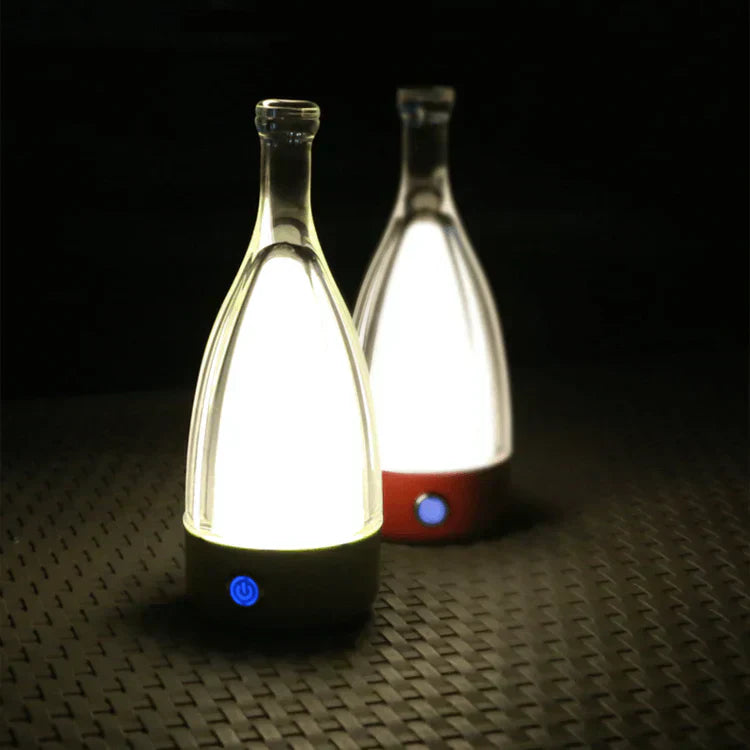 Lampe de Table en Bouteille de Vin - Éclairage Dimmable et Ambiance Chaleureuse