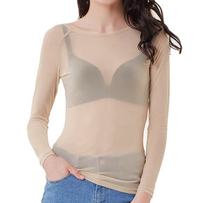 Haut Transparent à Manches Longues - Élégance et Confort pour Toutes Occasions