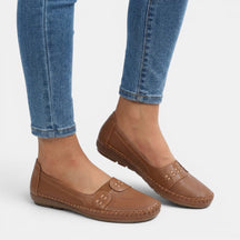 Mocassins sans lacets perforés respirants légers été femme confort