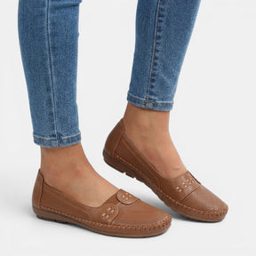 Mocassins sans lacets perforés respirants légers été femme confort
