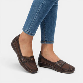 Mocassins sans lacets perforés respirants légers été femme confort